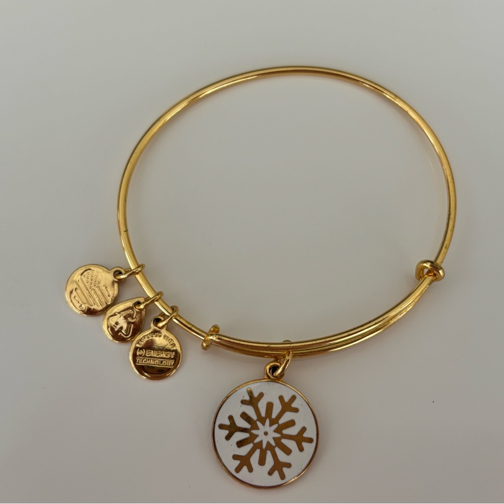 ALEX AND ANI Gold tone Snowflake Charm Bracelet